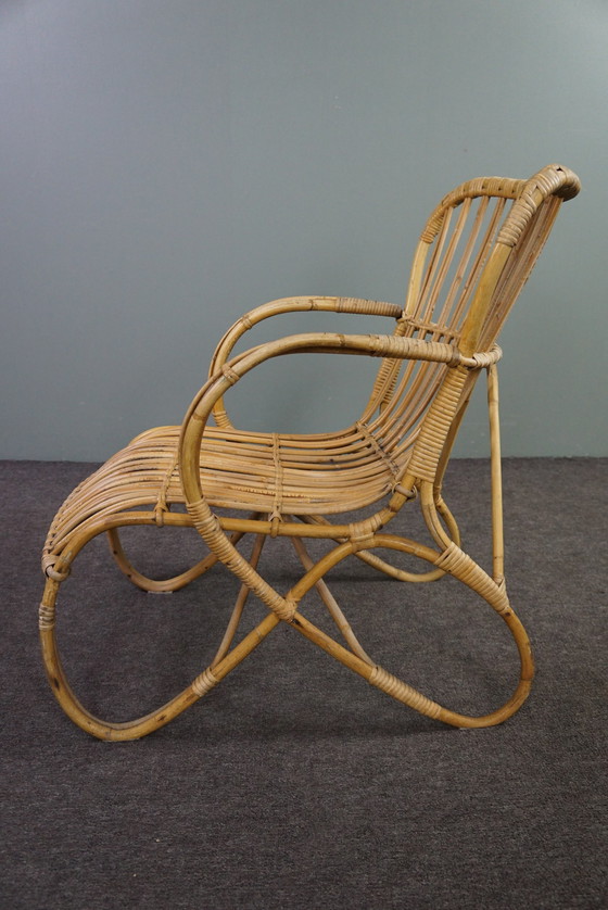 Image 1 of Rattan Dutch Design Style Belse 8 armchair, 1950