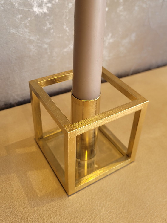 Image 1 of ByLassen Kubus 1 candlestick gold