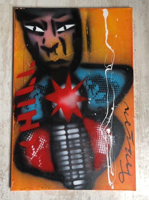 Fabian - Chill – schilderijen tekeningen, Canvas, Modern