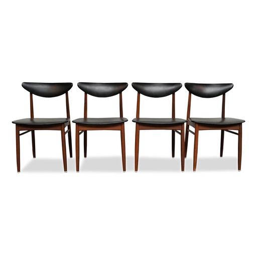 Sedie da pranzo in teak dal design vintage danese