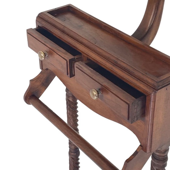 Image 1 of Dressboy / Valet Stand - Made in England - Two drawers and twisted wooden frame