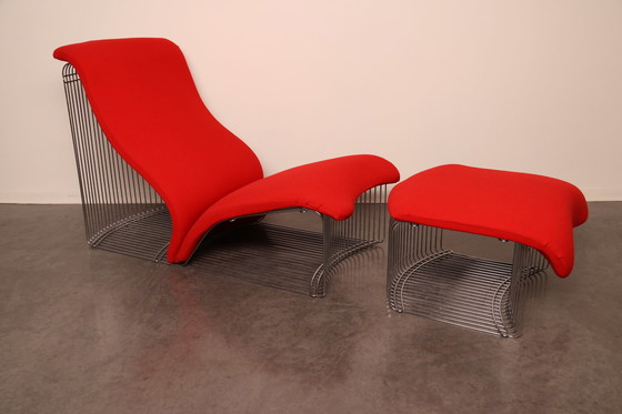 Image 1 of Chaise longue et ottoman 'Pantonova' ou modèle 125T par Verner Panton pour Fritz Hansen - Danemark - années 1970