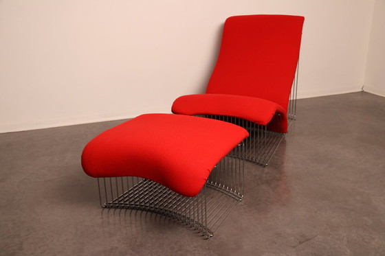 Image 1 of Chaise longue et ottoman 'Pantonova' ou modèle 125T par Verner Panton pour Fritz Hansen - Danemark - années 1970