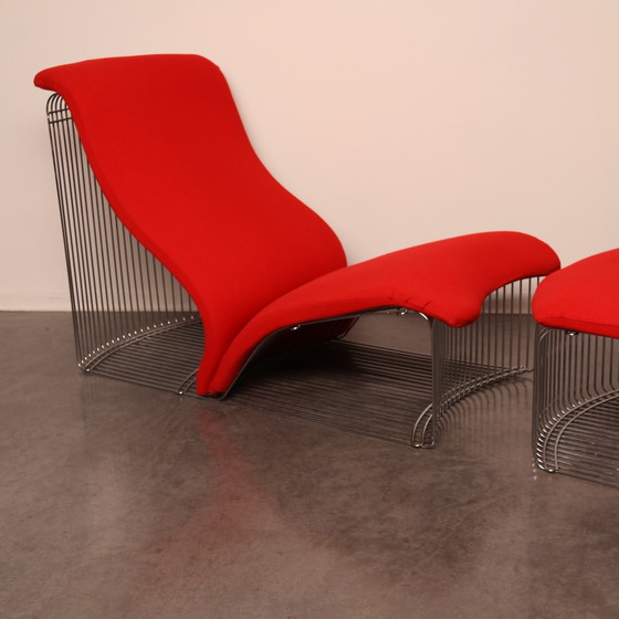 Image 1 of Chaise longue et ottoman 'Pantonova' ou modèle 125T par Verner Panton pour Fritz Hansen - Danemark - années 1970