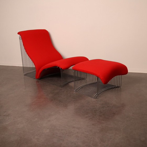 Image 1 of Chaise longue et ottoman 'Pantonova' ou modèle 125T par Verner Panton pour Fritz Hansen - Danemark - années 1970