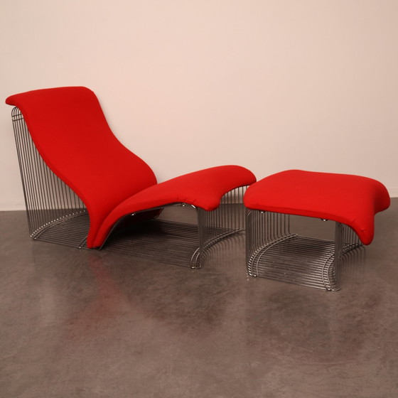 Image 1 of Chaise longue et ottoman 'Pantonova' ou modèle 125T par Verner Panton pour Fritz Hansen - Danemark - années 1970