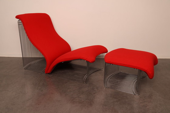 Image 1 of Chaise longue et ottoman 'Pantonova' ou modèle 125T par Verner Panton pour Fritz Hansen - Danemark - années 1970