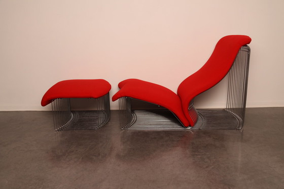 Image 1 of Chaise longue et ottoman 'Pantonova' ou modèle 125T par Verner Panton pour Fritz Hansen - Danemark - années 1970