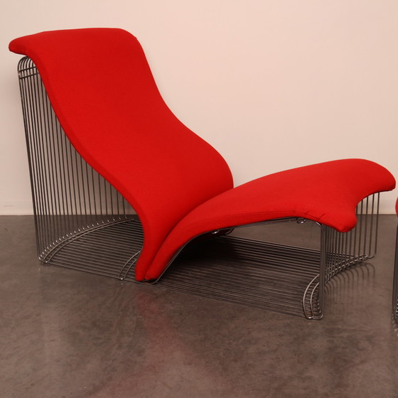 Image 1 of Chaise longue et ottoman 'Pantonova' ou modèle 125T par Verner Panton pour Fritz Hansen - Danemark - années 1970