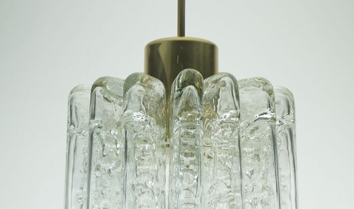 doria PENDANT LIGHT chandelier with 16 glass tubes 1960s 