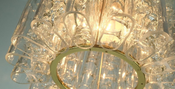 Image 1 of doria PENDANT LIGHT chandelier with 16 glass tubes 1960s 