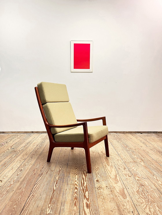 Image 1 of Danish Design High Back Teak Armchair or Easy Chair & Stool, Senator Series, by Ole Wanscher