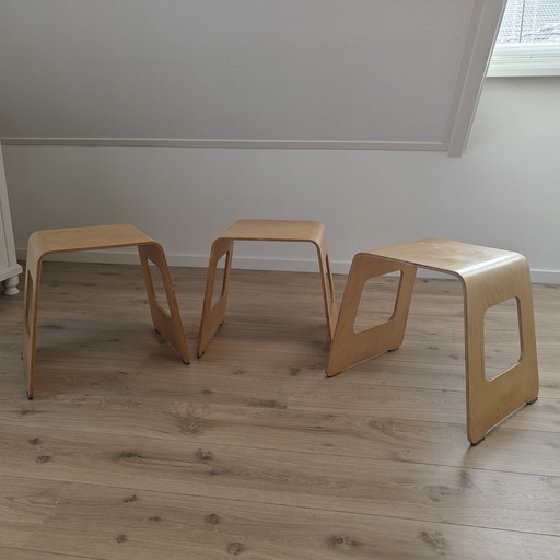 three IKEA stools type Benjamin designer Lisa Norinder