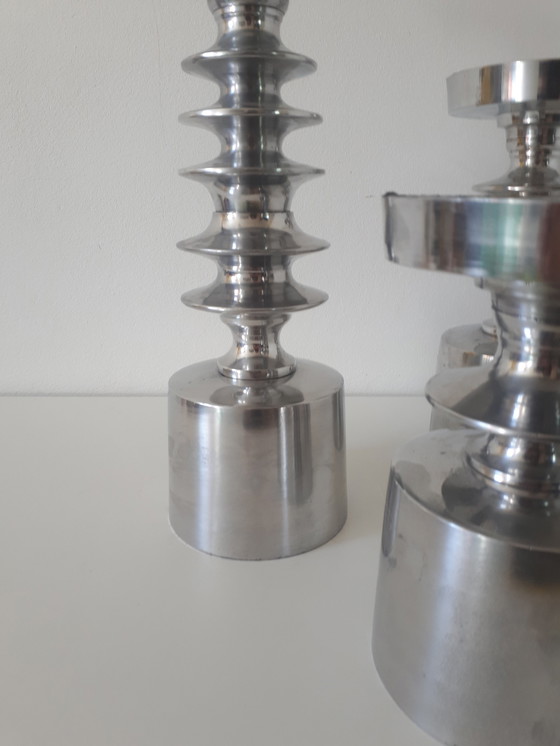 Image 1 of 3x Retro chrome candlestick