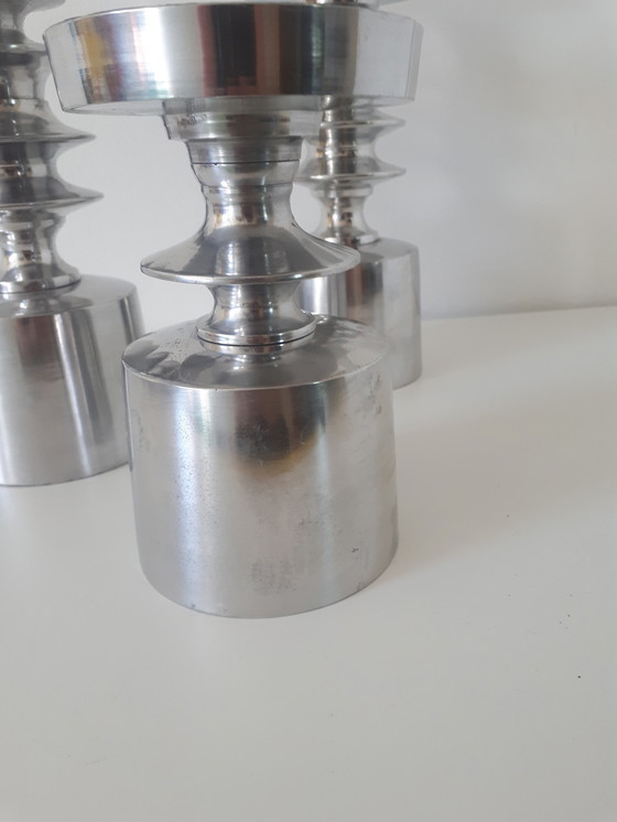 Image 1 of 3x Retro chrome candlestick