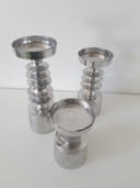 3x Retro chrome candlestick