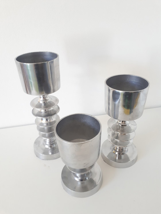 Image 1 of 3x Retro chrome candlestick