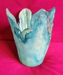 Vaso di Murano plissettato organicamente