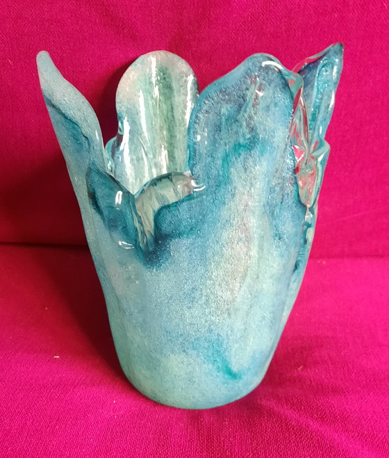 Image 1 of Organic pleated Murano vase