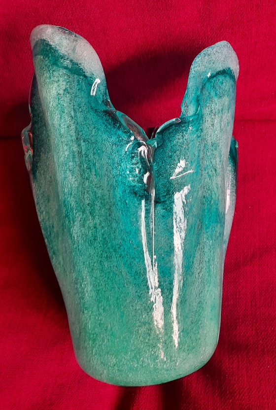 Image 1 of Organic pleated Murano vase