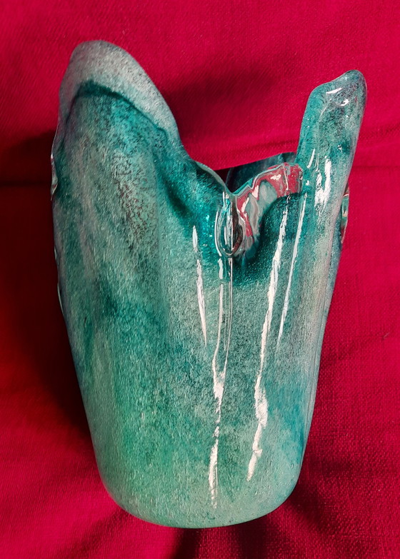 Image 1 of Organic pleated Murano vase