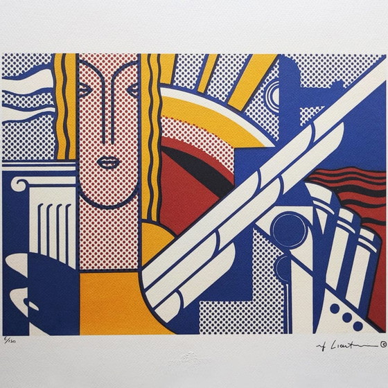 Image 1 of Vintage Roy Lichtenstein "Modern Art" Limited Edition Lithograph