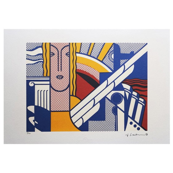 Image 1 of Vintage Roy Lichtenstein "Modern Art" Limited Edition Lithograph