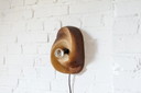 Ceramic brutalist wall lamp made of chamotte clay