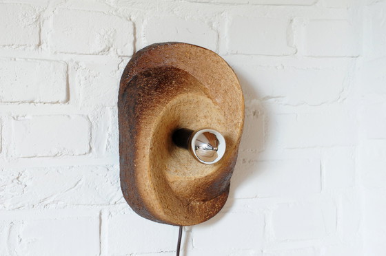 Image 1 of Ceramic brutalist wall lamp made of chamotte clay