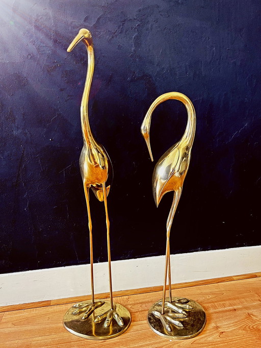 2x Brass Crane Regency (grue en laiton)