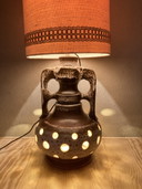 Brutalist fat lava floor lamp