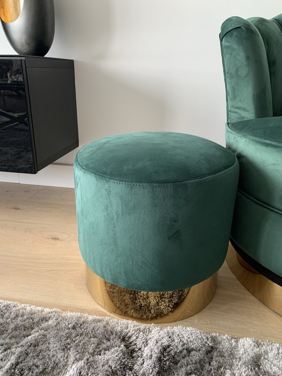 Image 1 of Fauteuil pivotant et pouf Richmond