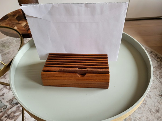 Image 1 of Eric Albinson Design wooden letter holder with wooden opener.letter holder