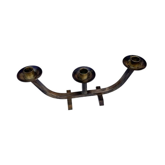 Image 1 of Vintage brushed brass candlestick, Austria 1970