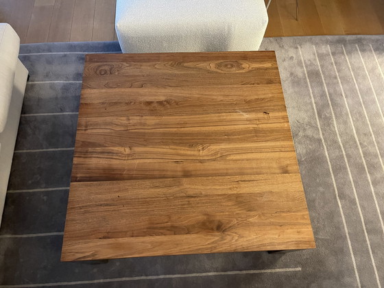 Image 1 of Walnut Coffee Table With Stainless Steel Legs