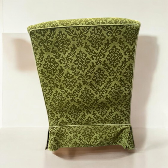 Image 1 of Danish vintage relax armchair / wing chair in the style of Ilmari Lappalainen, made of green velvet, ca. 1950s
