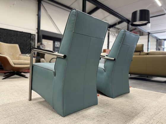 Image 1 of 2 Jess Design Bari Armchairs blue leather