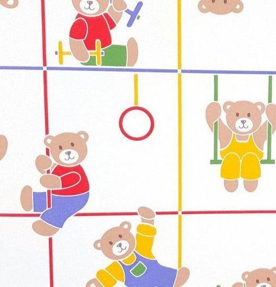 Image 1 of 12815 Vintage 90s Bears Wallpaper Children's Wallpaper
