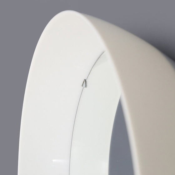Image 1 of Vintage cylindrical mirror with white plastic frame, Italy 1970