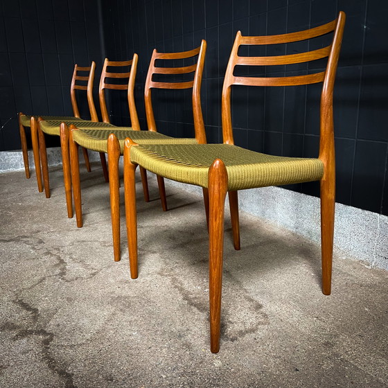 Image 1 of Ensemble de 4 chaises de salle à manger design danois par Niels Otto Møller - 'Model 78'