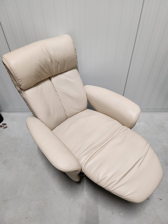 Image 1 of Himolla Fauteuil relax 7527 avec fonction Beige Cuir Tournant