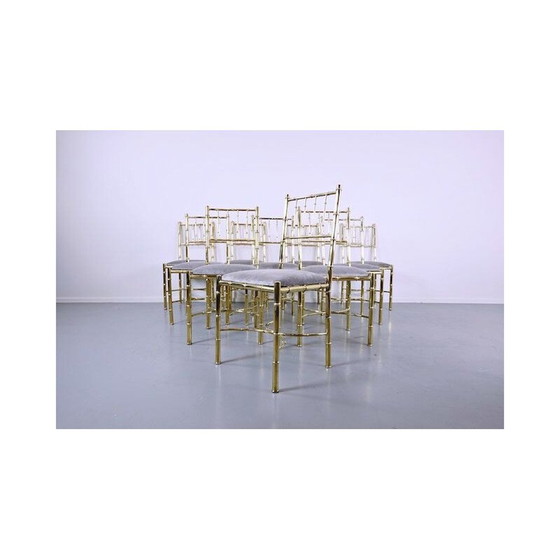 Image 1 of Set of 10 vintage Brass Chairs 1940