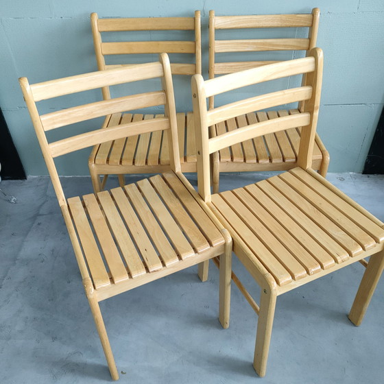 Image 1 of 4X Beechwood Dining Chairs