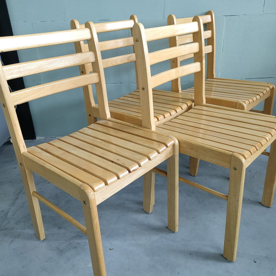 Image 1 of 4X Beechwood Dining Chairs