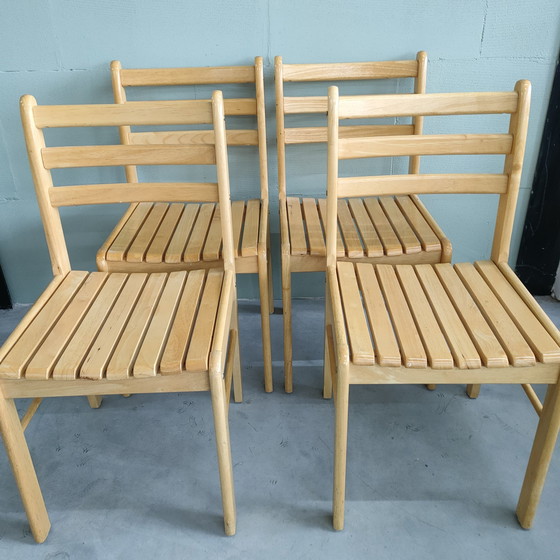 Image 1 of 4X Beechwood Dining Chairs