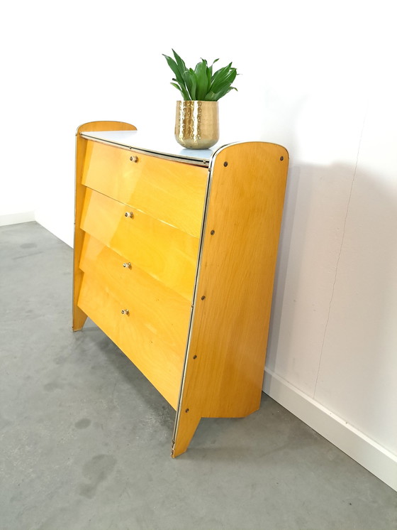 Image 1 of Shoe Cabinet With Blue Formica Top