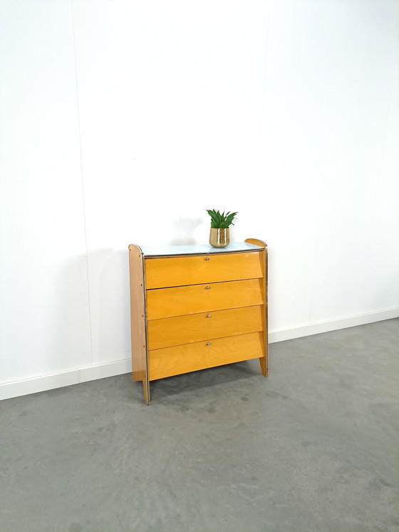 Image 1 of Shoe Cabinet With Blue Formica Top