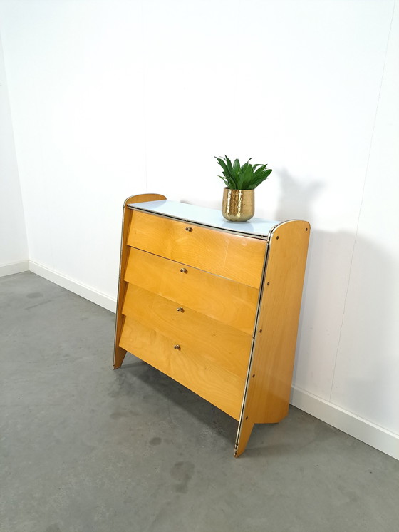 Image 1 of Shoe Cabinet With Blue Formica Top