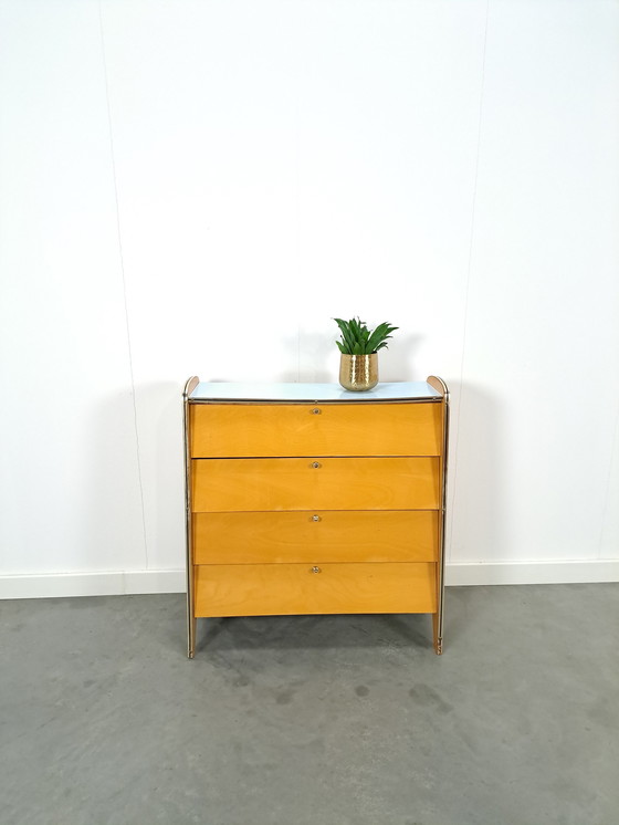 Image 1 of Shoe Cabinet With Blue Formica Top