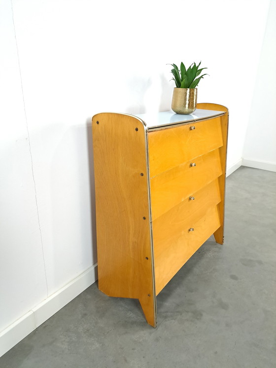 Image 1 of Shoe Cabinet With Blue Formica Top